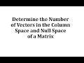 Basis of Null Space and Column Space