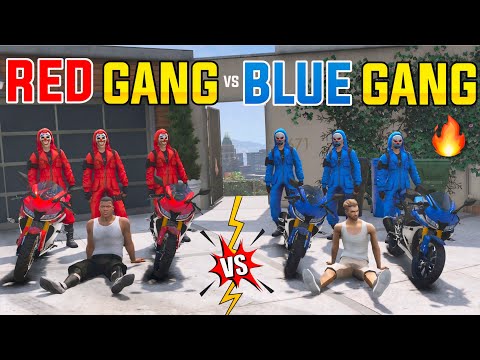 Red Gang Vs Blue Gang | Adam Vs Franklin Bike Race In Gta 5 | Gta 5 In telugu