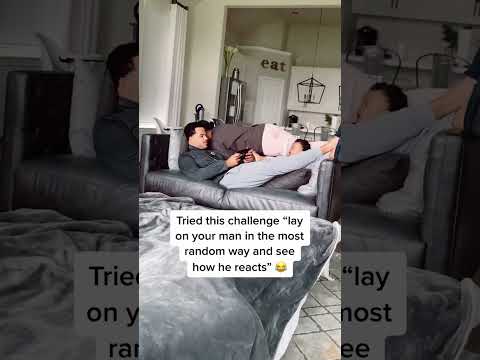 Trying the "randomly lay on your husband" trend... their reactions are everything❤️ #couplegoals
