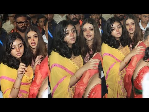 Aaradhya Bachchan got Angry with Aishwarya Rai after Fights as Mob attacked Aaradhya at Puja