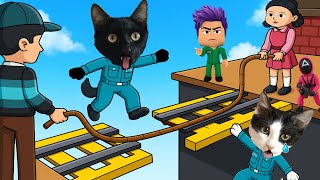 🎮 Jugando ROBLOX Squid Game 3: ¡Nuevos juegos del Juego del Calamar 3 vs GATOS Luna y Estrella! 🐱