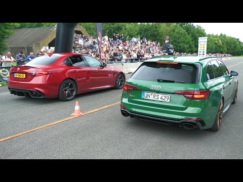 735HP Audi RS4 Avant B9 vs Alfa Romeo Giulia Quadrifoglio