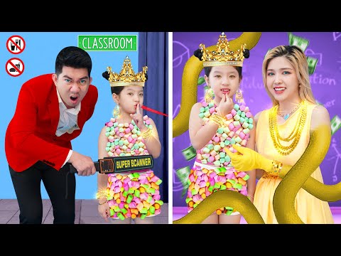 HOW TO SNEAK SNACKS INTO CLASS! Funny Tricks and Hacks With Food For Smart Parents By T-FUN
