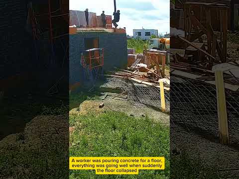 The Floor Collapsed, The Worker Was Safe In This Situation#workers #build