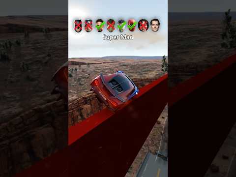 Super héros vs broken bridge ! #beamng #beamngdrive #beamngcrash #superhero