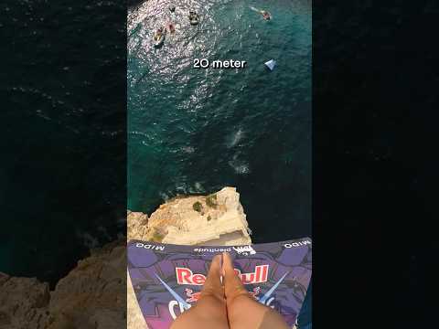 top 1️⃣ your *MOST WATCHED* clip of 2023 👉 POV cliff dives up to 27m 🤯 #shorts