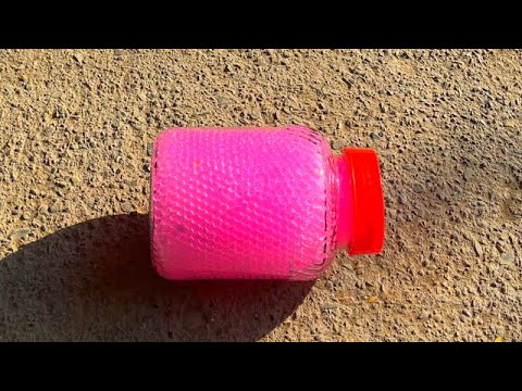 Breaking rainbow glass bottles ⚠️🔥 Crushing Crunchy & Soft Things !