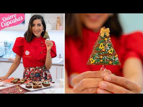 BROWNIES de chocolate navideños | POSTRE PERFECTO para sorprender esta Navidad 🍫✨| QUIERO CUPCAKES