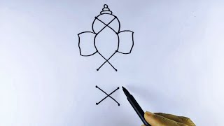 Easy Lord Ganesha drawing step by step | Vinayagar drawing | Ganesh Chaturthi drawing