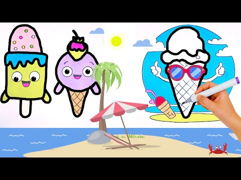 Coloring FUN Ice creams 🍦🍨 Drawing for Kids | Nursery Rhymes For Babies