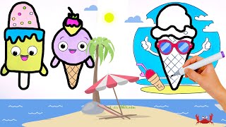 “Coloring Fun Ice Creams for Kids 🍦 | Relaxing Video”