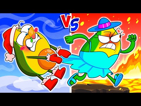 Hot And Cold Challenge 🥵🥶 | Funny Kids Cartoons | Avocado Couple Live