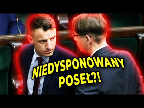 Poseł Wilk z Konfederacji wyprowadzony chwiejnym krokiem z Sejmu. Hołownia wyprosił go z obrad