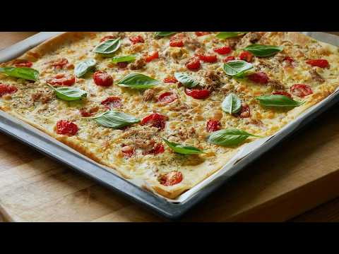 Pfannkuchen Pizza mit Thunfisch & Tomaten | Rezept | Ofen Pfannkuchen | Schnell | Einfach | Lecker