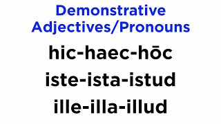Demonstrative Adjectives in Latin