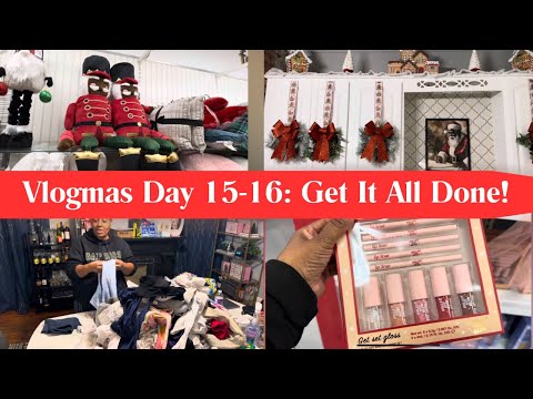 VLOGMAS DAY 15-16: GET IT ALL DONE | LAUNDRY | NEW DECOR CHRISTMAS | NORDSTROM RACK | MARSHALLS