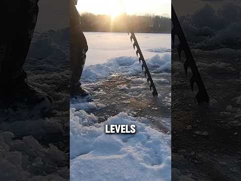 We took a trek onto a small lake in search of fish that may or may not exist #fishing #icefishing
