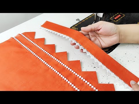 सबसे Stylish Trouser डिज़ाइन बनाएं Cutwork और Lace के साथ | Trouser Design with Fabric Patti