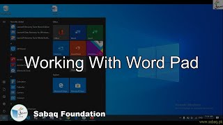 Working with Word Pad