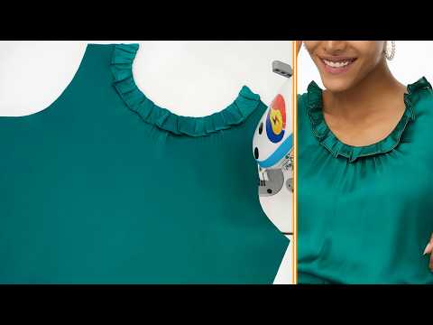 Beautiful neck design with ruffle for blouse cutting and sewing | Easy sewing tips and tricks