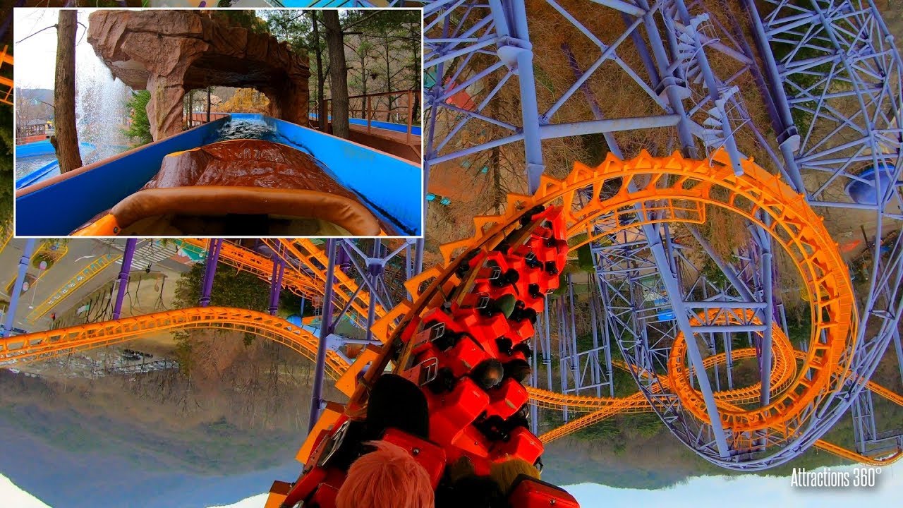 Twisted Coaster & Log Flume Ride POV - Seoul Land Theme Park