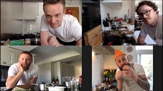 Gordon Ramsay Restaurant Chefs Jocky, Ben and Davide teach Jonny Bairstow to cook asparagus