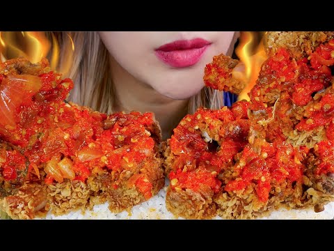 ASMR 🔥🌶AYAM GEPREK SAMBAL PEDAS💥 SPICY CRUSHED CHICKEN WITH CHILI