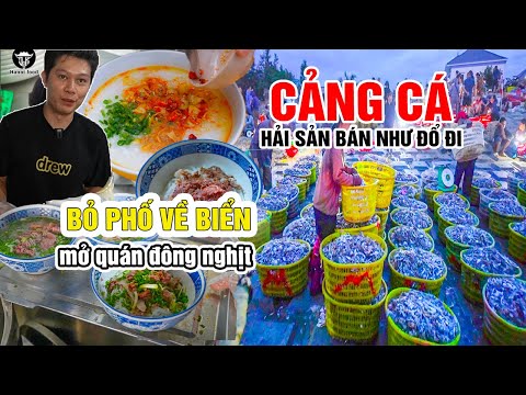 QUÁN ĂN ĐÔNG NGHỊT của vợ chồng bỏ phố về Biển CẢNG CÁ KHỦNG - HÀNG TẤN CÁ CHỈ CHO GIA SÚC ĂN