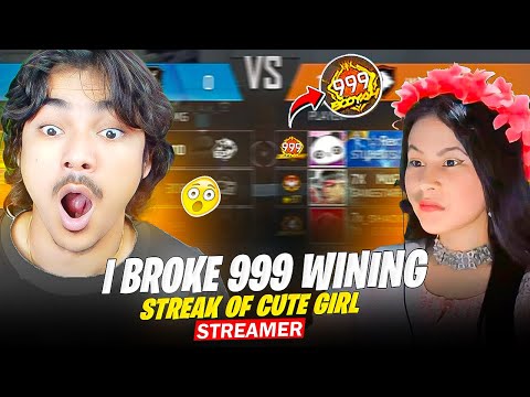 Again Breaking Cute Girl Streamer Winning Streak😱 She Got Angry - Garena Freefire