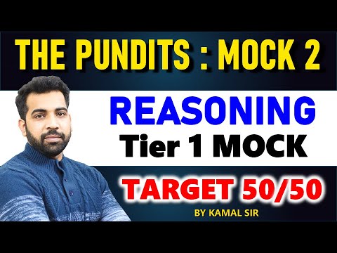 THE PUNDITS LIVE MOCK TEST 2   SSC TIER 1    REASONING SOLUTION BY KAMAL SIR