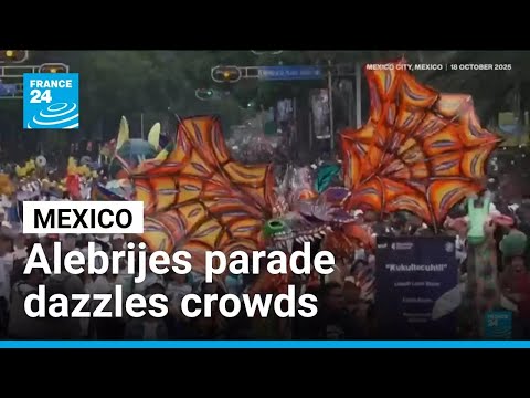 YouTube video thumbnail:  Mexico: Giant Monsters Dazzle Crowds on Alebrijes Parade, Ahead of Day of the Dead