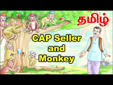 The Monkey and The Cap Seller Tamil Moral stories for Kids |Bedtime Stories for Children | Happyvasu