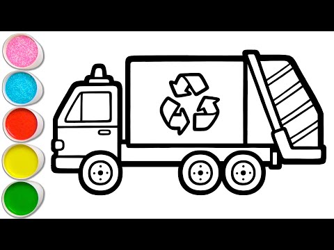 Gambar Truk Daur Ulang Menggambar, Melukis, Mewarnai untuk Anak ♻🚚♻ Daur Ulang Sampah Anda #402