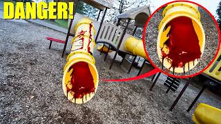 IF YOU SEE BLOOD AT A PLAYGROUND AT NIGHT, RUN! (IT'S VERY DANGEROUS)