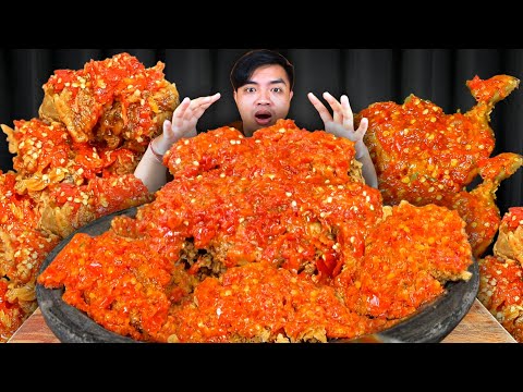 MUKBANG 1 EKOR AYAM GEPREK PEDAS 200 CABE + AYAM GORENG KRISPI SAMBAL GEPREK
