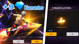 SACO CON +9💎 DIAMANTES EL EMOTE DE ENTRADA RISA EXPLOSIVA en free fire - Ruleta mágica 2025