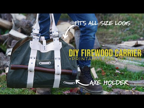 DIY Firewood Log Carrier (includes axe holder)+(STEP BY STEP INSTRUCTIONS) (+Printable PDF Pattern)