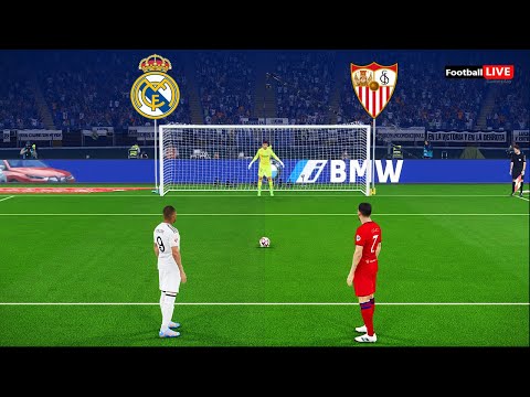 Real Madrid vs Sevilla - Penalty Shootout | La Liga 24/25 | Mbappe vs Sevilla | eFootball PES