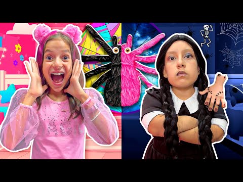 PINK vs BLACK | Qual cor é melhor e outra brincadeiras - Família MC Divertida