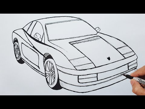 How To Draw A Ferrari Testarossa Step By Step ( Car Drawing Easy)