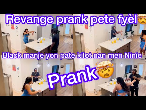 Ninie fe black Dawens manje yon kilot nan yon pate, Misye bat Ninie revange prank @blackdawens