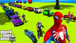 Mega Skateboard Ramp com Heróis Salto épico! Crazy Сhallenge on Muscle Cars, Suvs and Bikes GTA 5