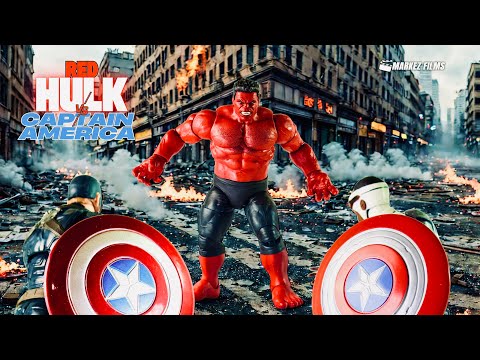 Captain America vs Red Hulk Epic Battle [STOPMOTION]