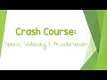 Exploring Speed, Velocity, and Acceleration Concepts