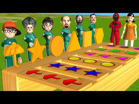 Squid Game vs Scary Teacher 3D Put in Key Dalgona Candy Shapes Challenge Nick and Tani Winner