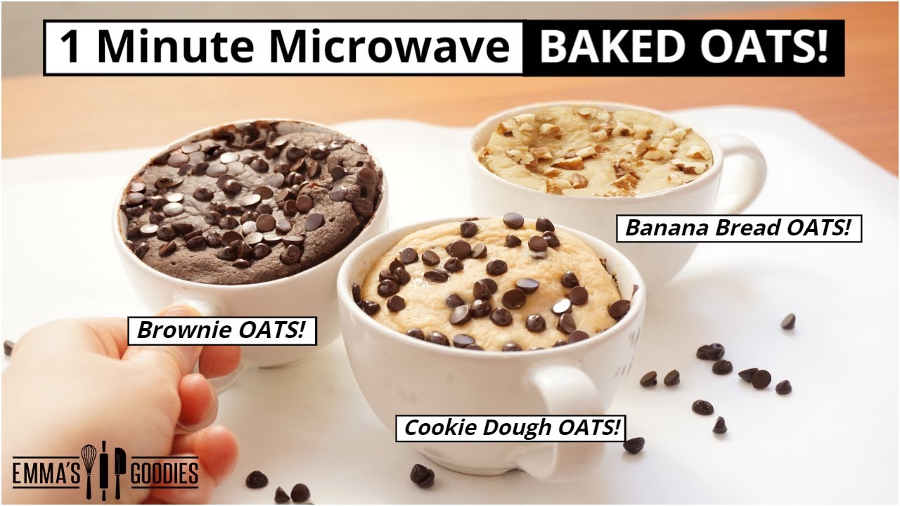 1 Minute Microwave BAKED OATS! Easy Breakfast on the go!