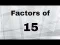 Understanding Factors of 15