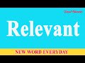 Understanding Relevance