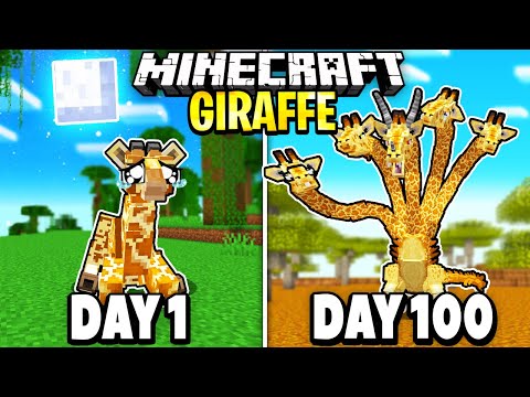 I Survived 100 Days as a GIRAFFE in Minecraft.. Here's What Happened..