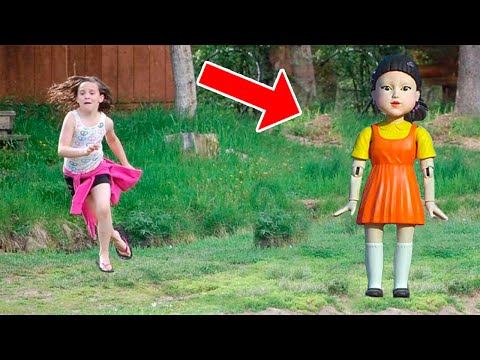 5 Muñecas del Juego del Calamar Captados en Cámara en la Vida Real | Squid Game EXISTE